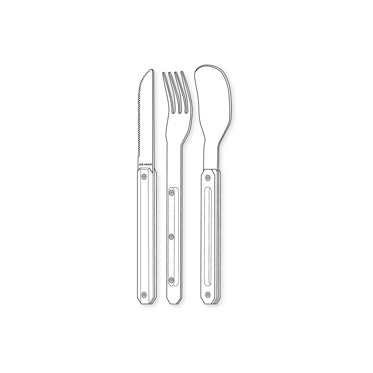 Akinod MAGNETIC STRAIGHT CUTLERY 12H34 MIRROR Citrons